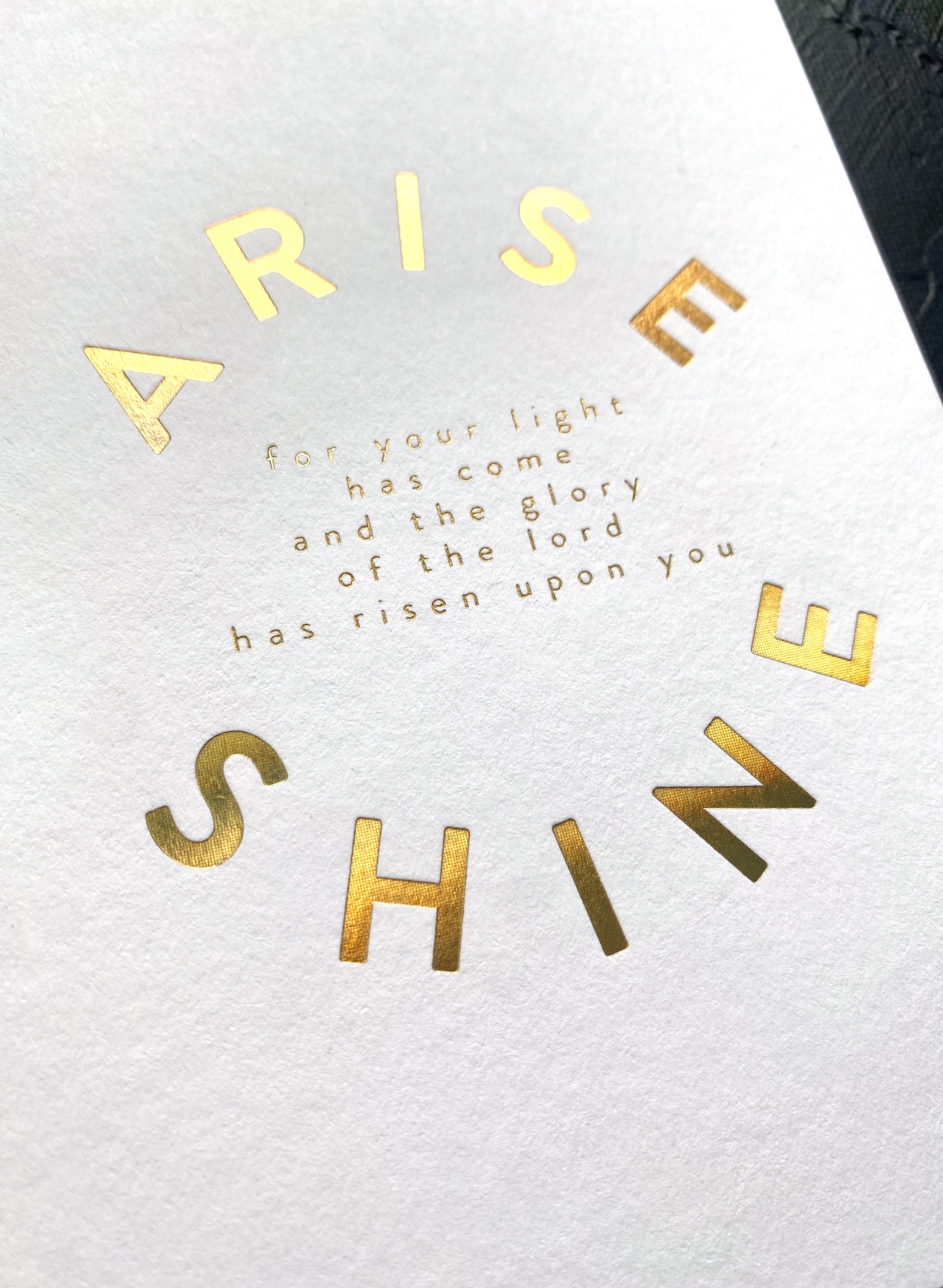 Karte "Arise and shine!" in Silber- oder Goldprägung