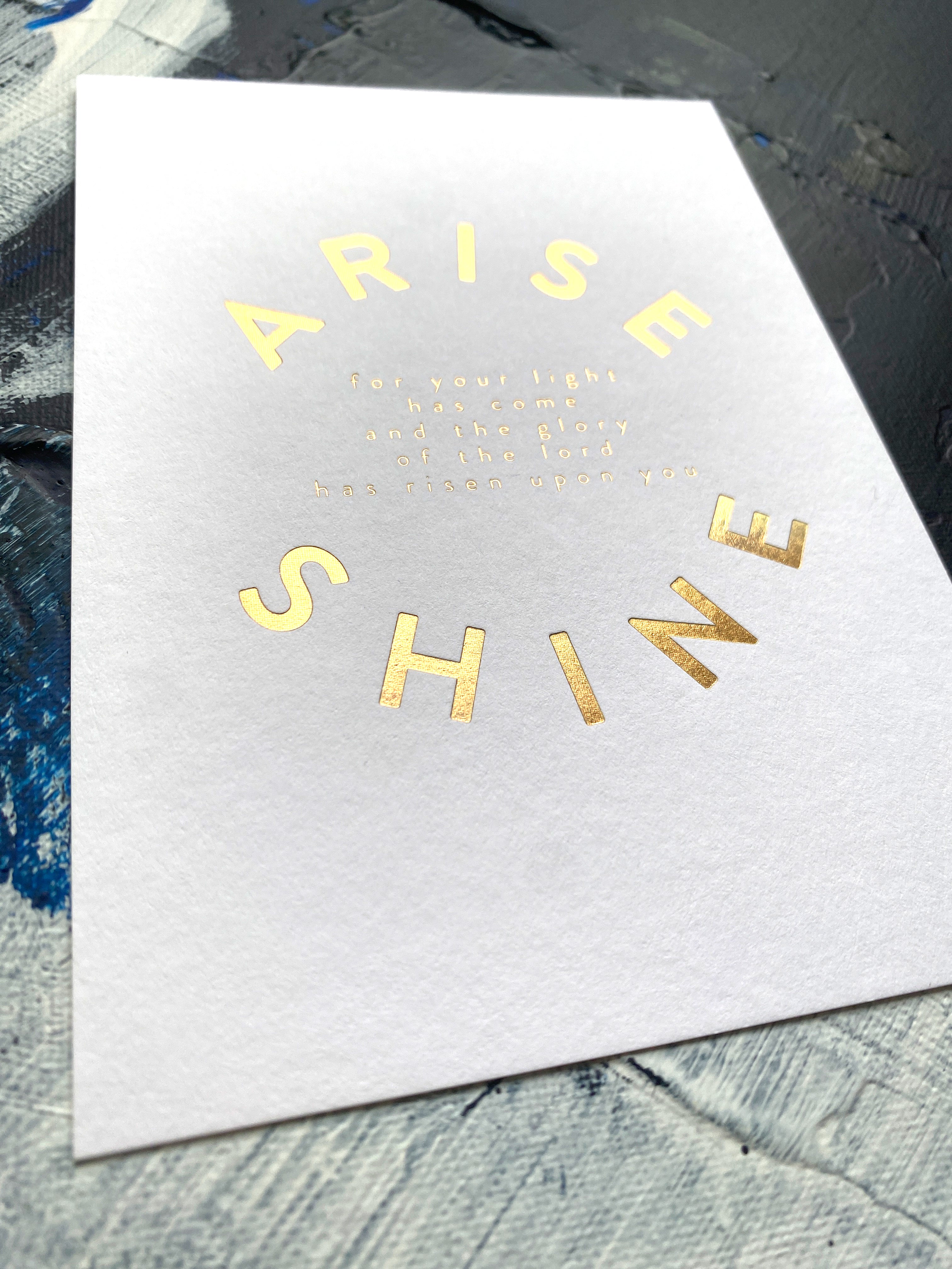 Postkarte_Arise_Shine_Gold