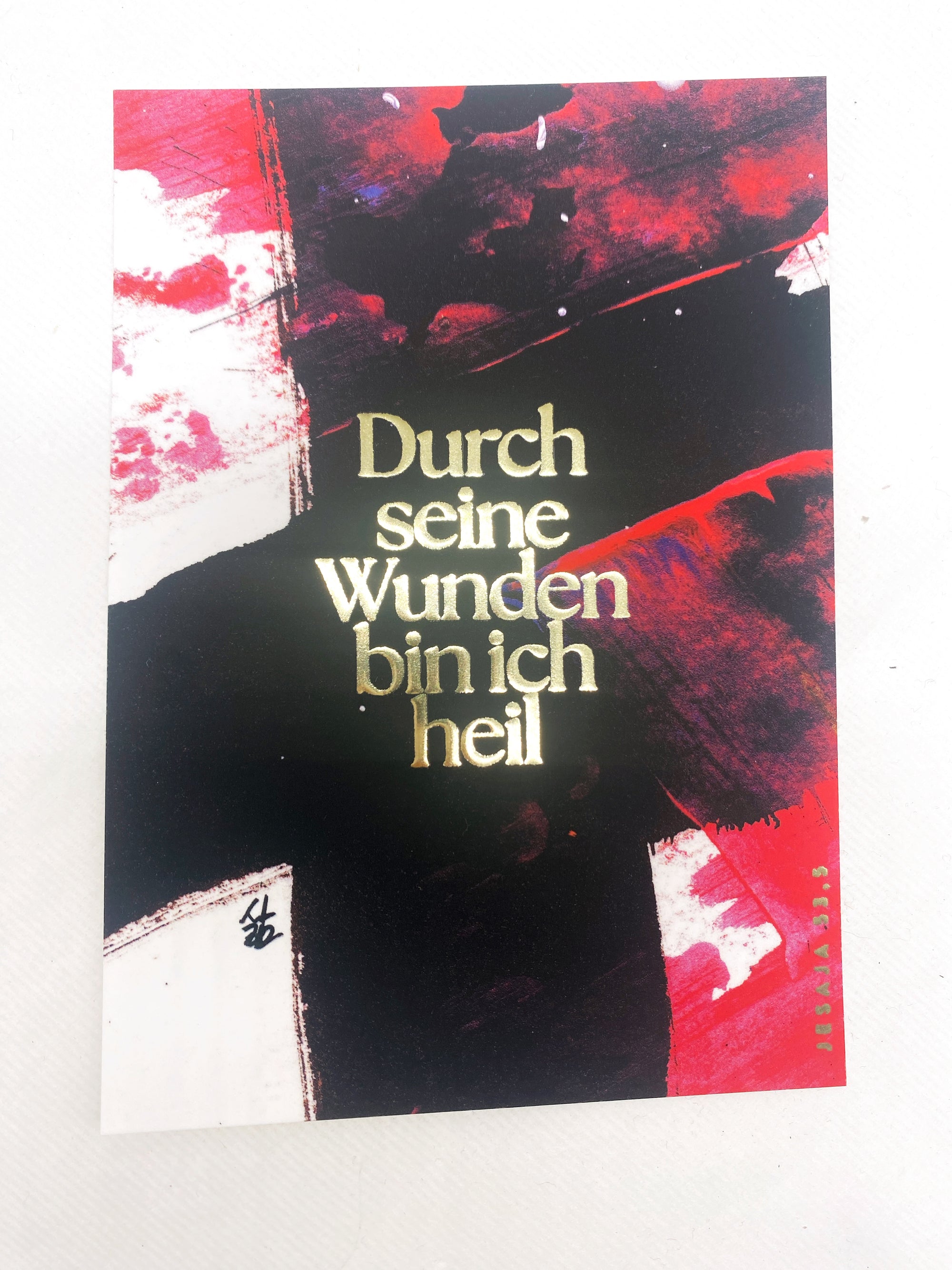 Postkarte "Durch seine Wunden bin ich heil"