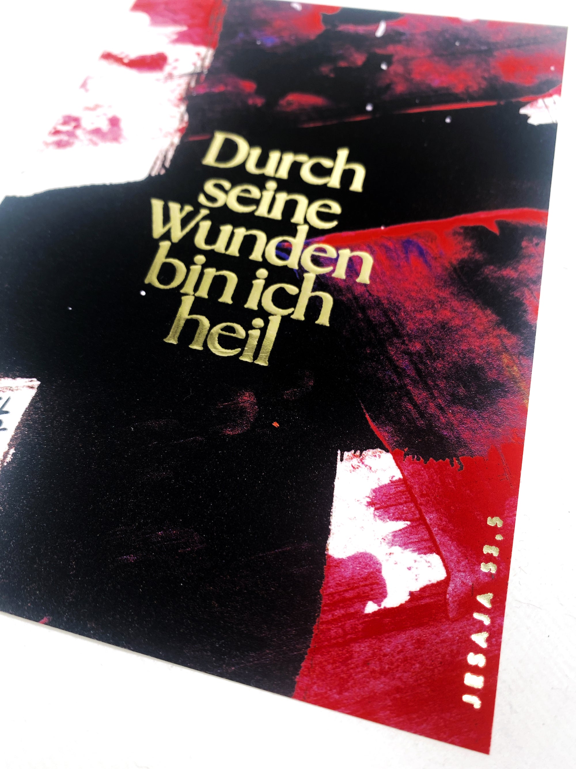 Postkarte "Durch seine Wunden bin ich heil"
