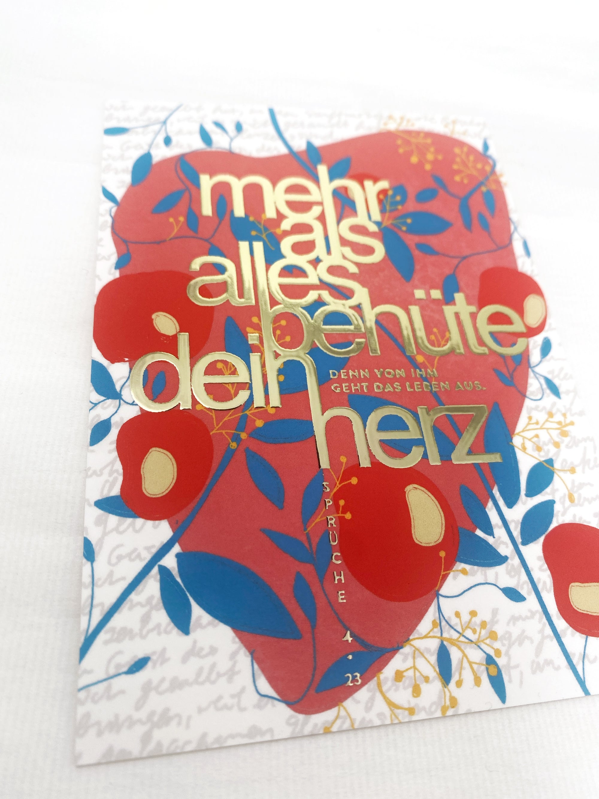 Postkarte "Mehr als alles behüte dein Herz"