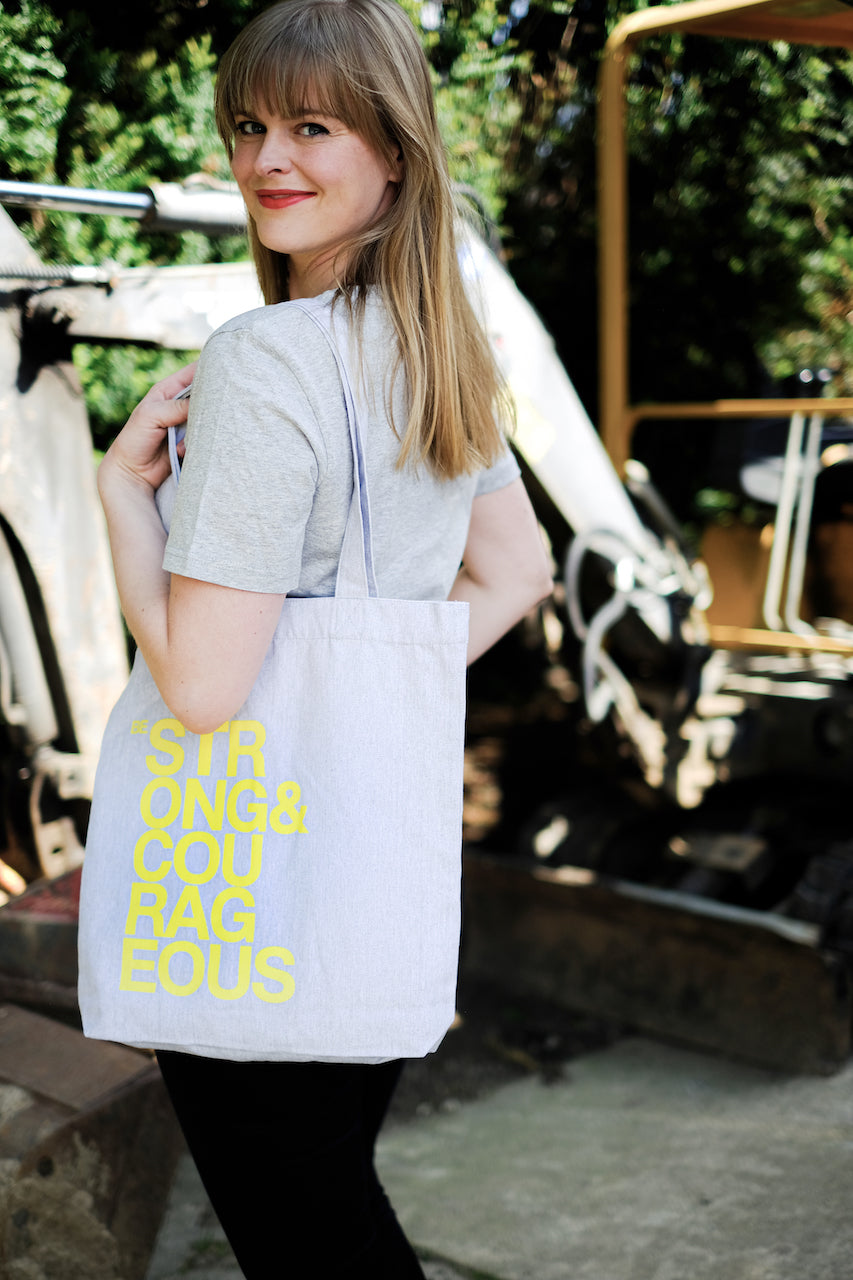 Be strong &amp; courageous ToteBag /Yellow