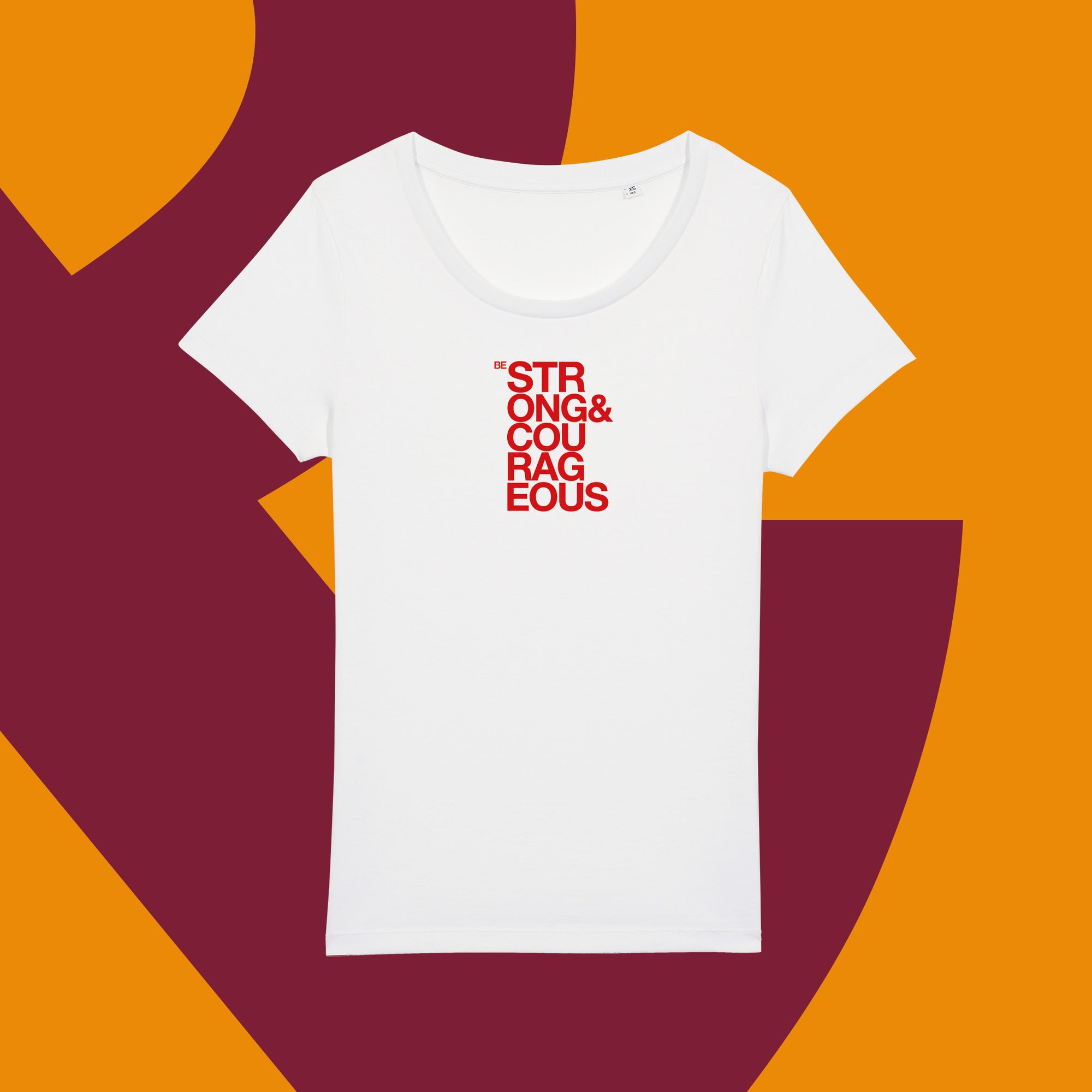 Be strong & courageous White/Red