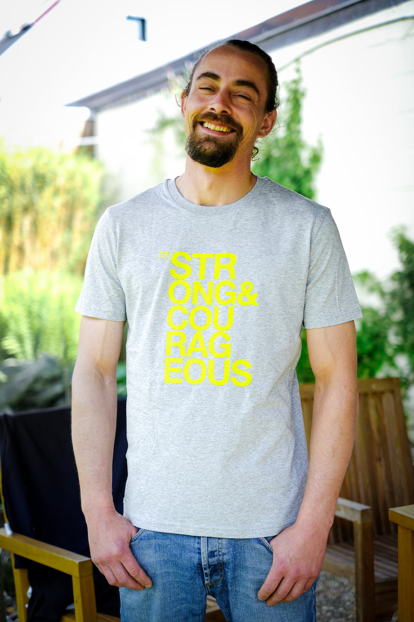 Be strong & courageous Grey/yellow