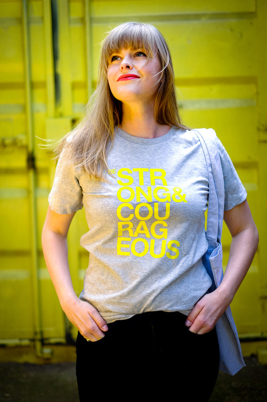 Be strong & courageous Grey/yellow