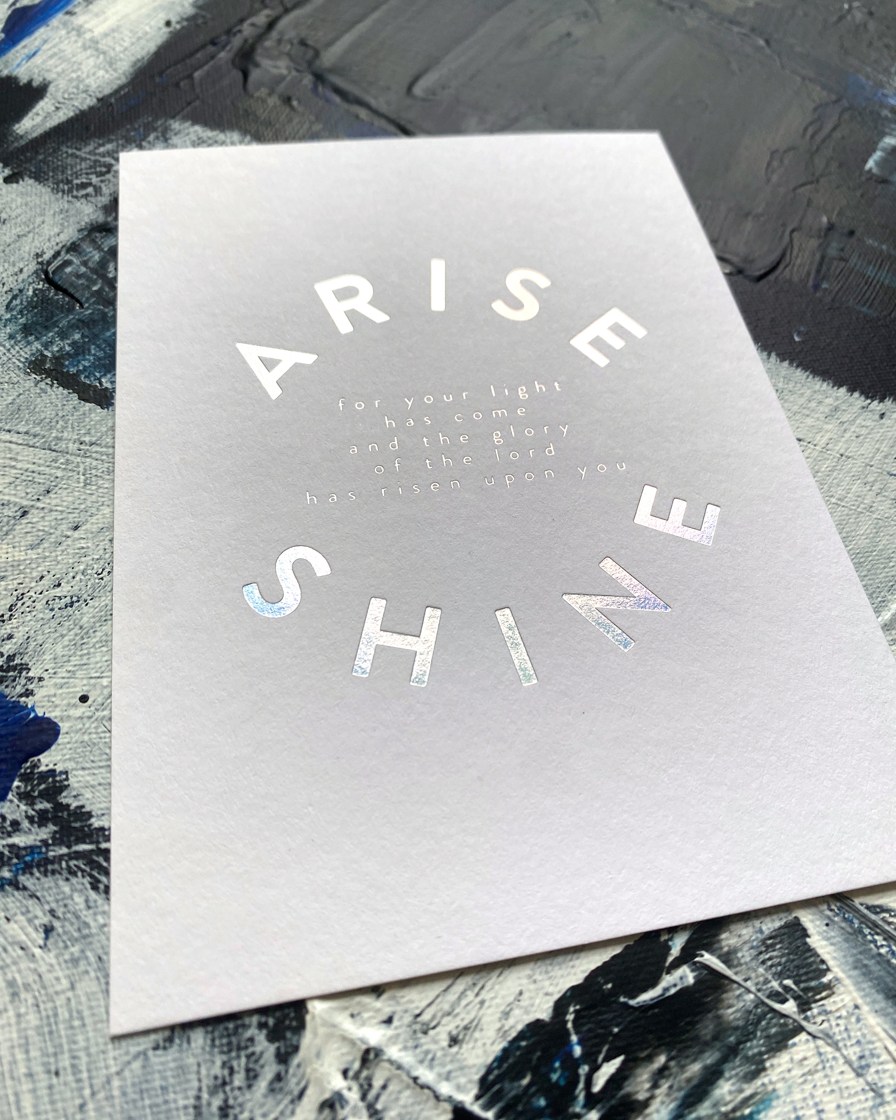 Postkarte_Arise_Shine_Silber