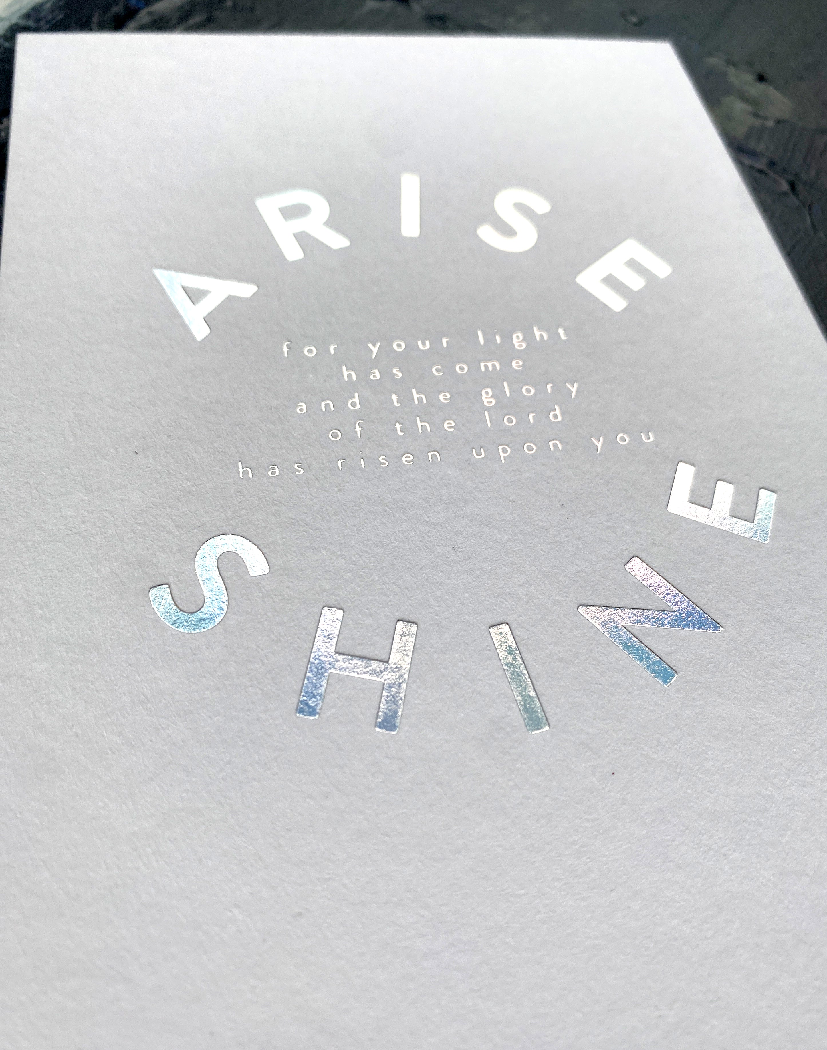 Postkarte_Arise_Shine_Silber