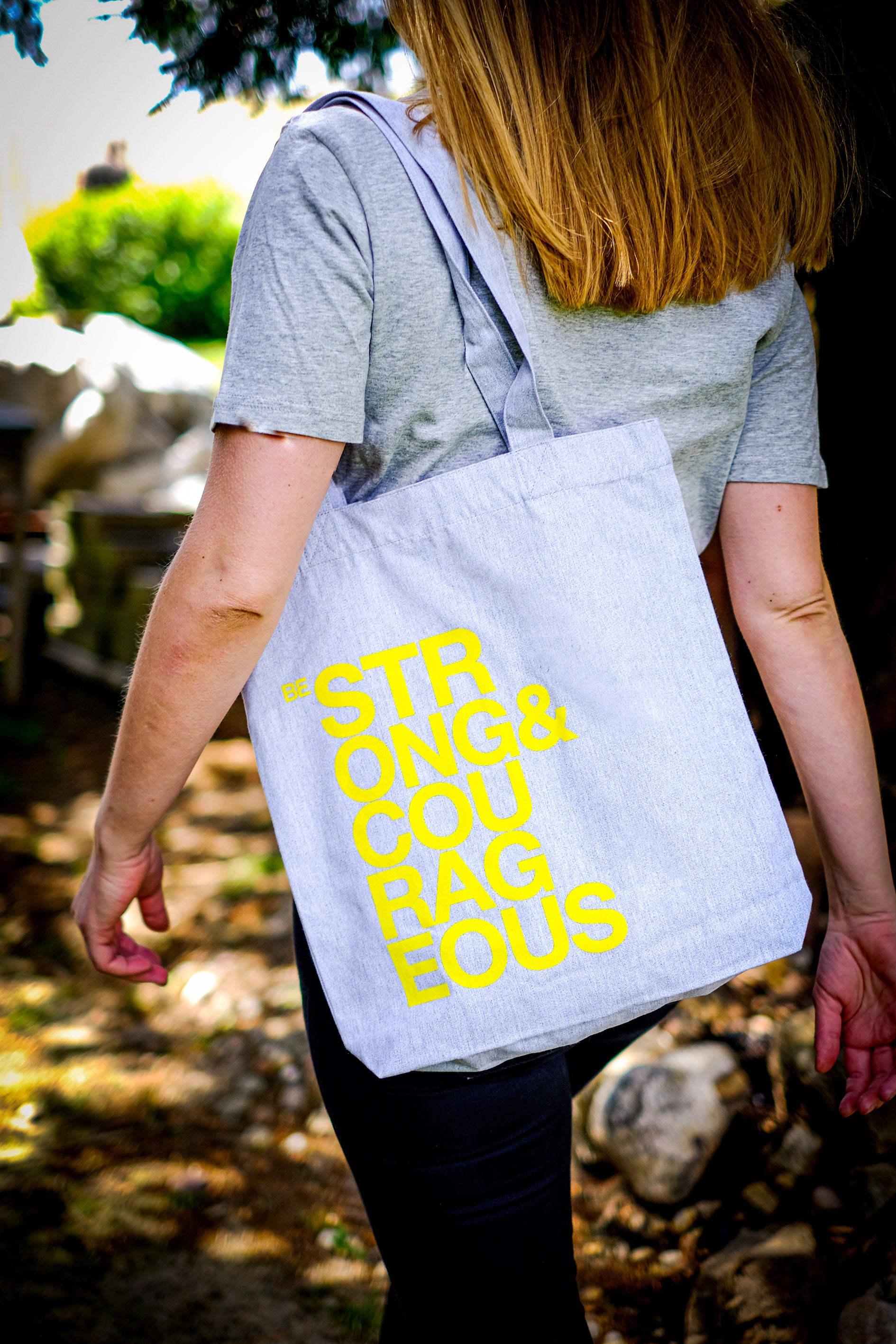 Be strong &amp; courageous ToteBag /Yellow